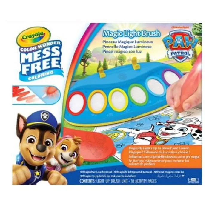 Set Dessin Magic Light-up Pat'patrouille Crayola Pinceau Lumineux Couleurs Multiples 33x7,5x28,5