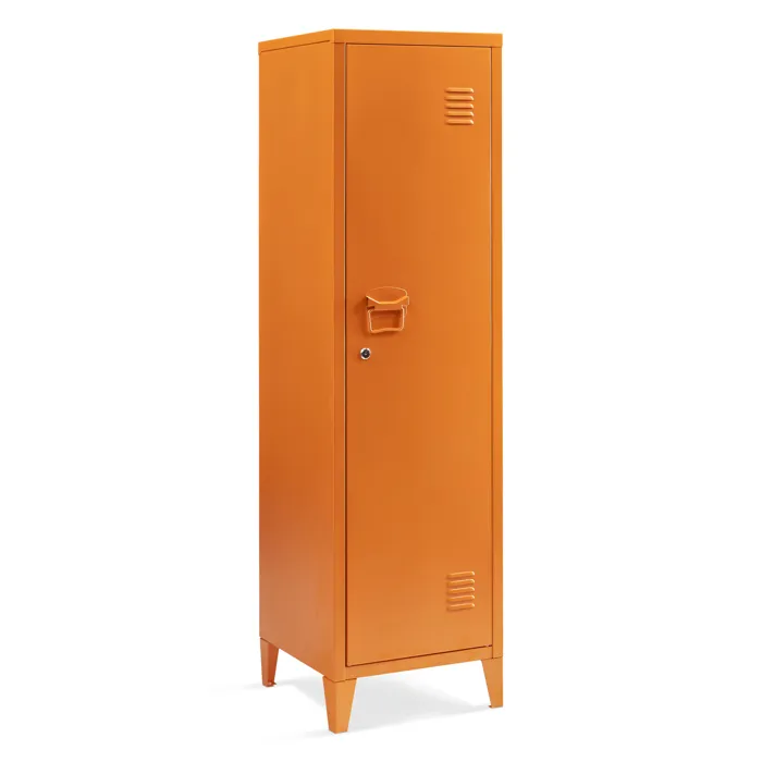 Armoire à casier Kurikka métallique vérouillable 137 x 38 x 38 cm orange en.casa