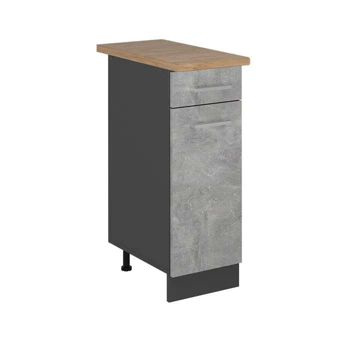 Vicco Meuble cuisine Béton 30cm, PT Chêne