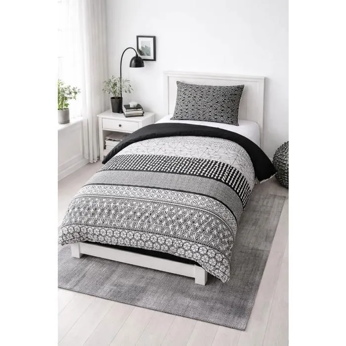 Couette Imprimée / Unie - 1 Personne 140 X 200 Garnissage: 300g/m² De Fibre Polyester Tissu: Microfibre Coins Car