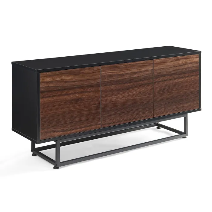 Commode Boxholm 120 x 30 x 55 cm noir effet noyer en.casa