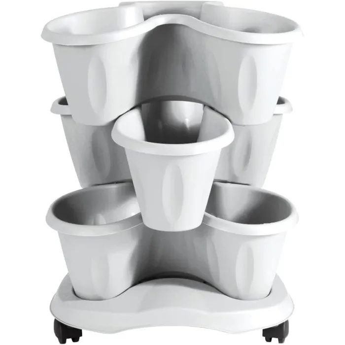 Set De 3 Pots - Trifoglio - D 40 Cm - Blanc
