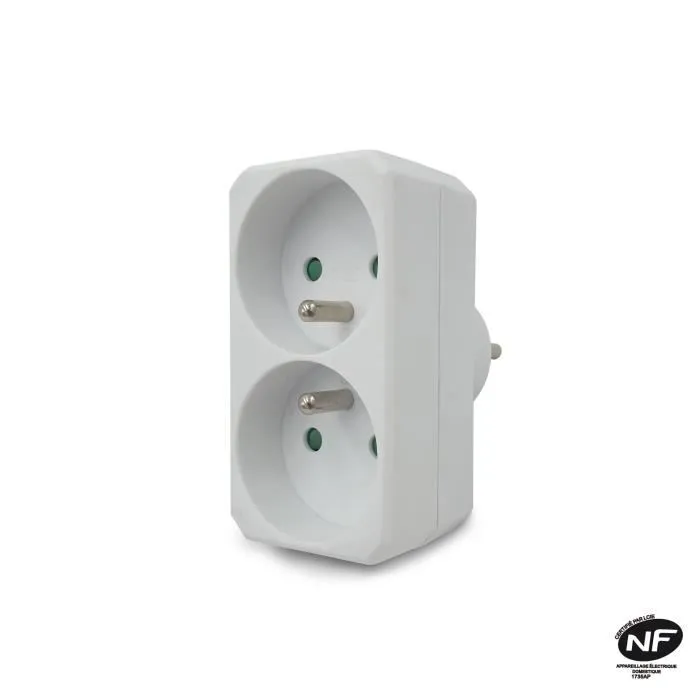 Multiprise 3 prises électriques frontales 16A + 2x6A