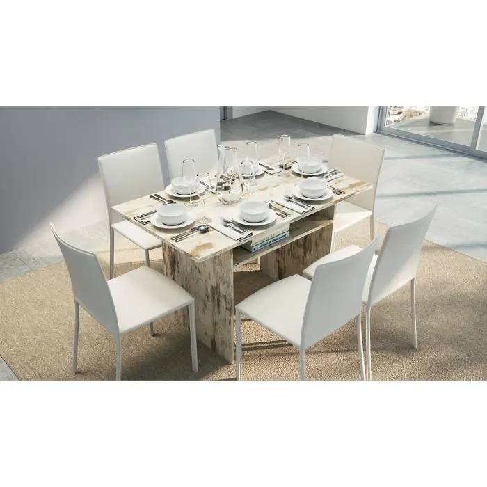 Console Extensible,effet Bois,bouleau,120x35h75 Cm