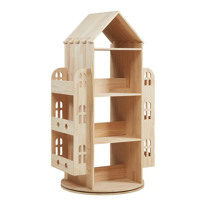 Bibliothèque rotative pour enfants Sanköre bois de pin naturel en.casa