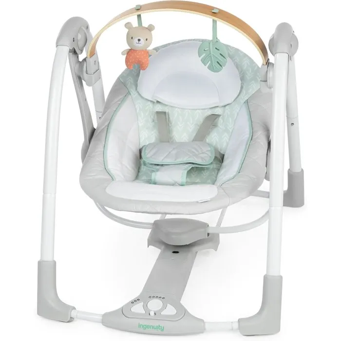Balancelle Portable Ingenuity Cozy Spot Blanche 0-9 Mois Arche Activité Bois