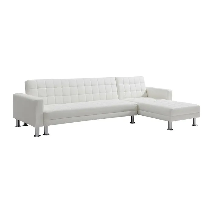 Canapé d'angle convertible et réversible en simili blanc WILLIS II