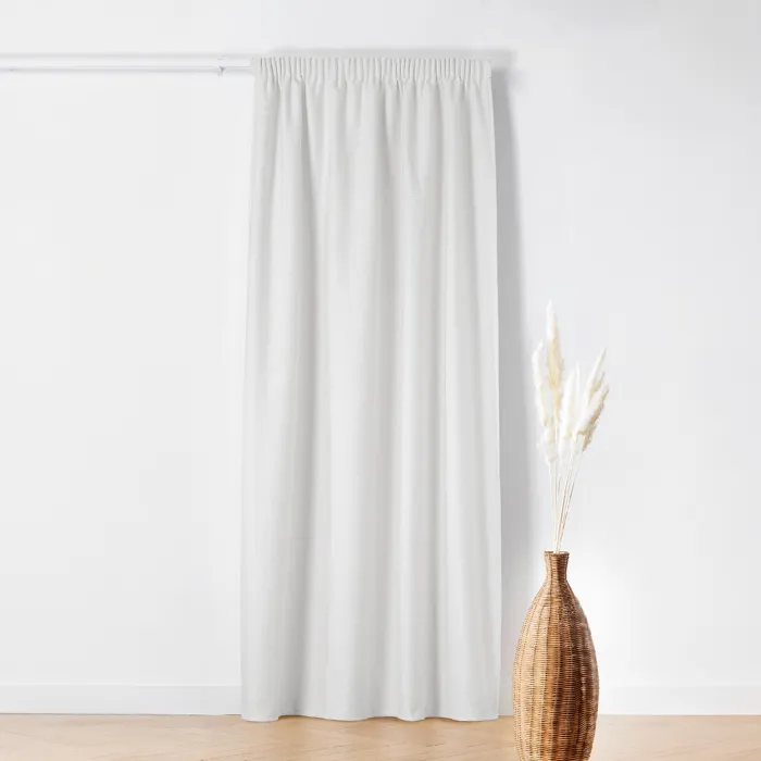 Rideau Thermique à Galon Fronceur - Effet Bouclette (140x260 cm - Blanc)