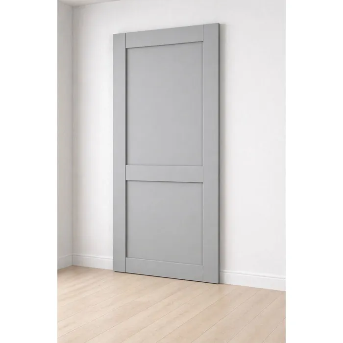 Porte Coulissante Athena 2 Panneaux Gris Clair H204 X L73 Cm Gd Menuiseries