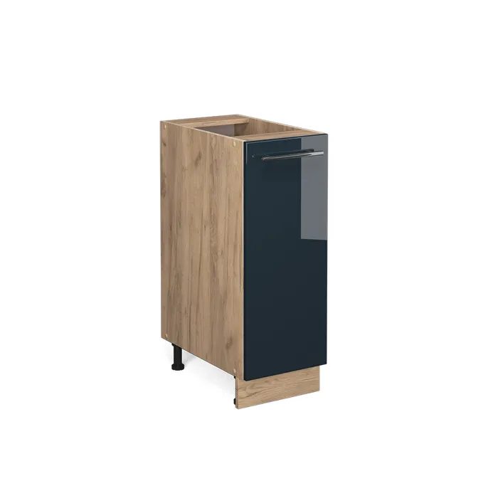 Vicco Armoires de cuisine Bleu foncé brillant 30cm sans PT