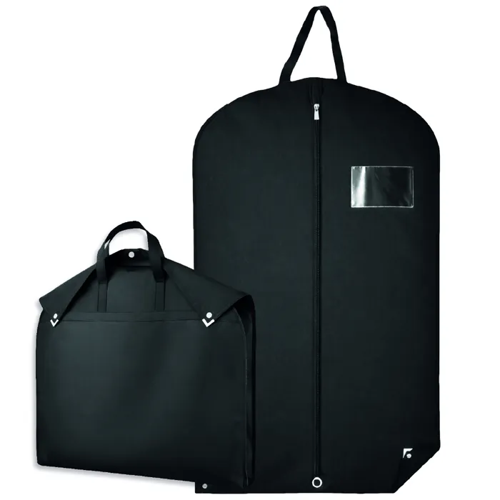 Housse pour vêtements à suspendre, premium pliable avec fenêtre transparente - 60 x 120 cm - Noir - Vivezen