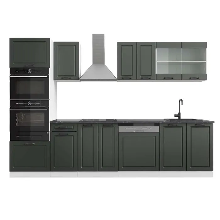 Vicco Cuisine Anthracite maison de campagne/blanc 300cm avec armoire haute, PT Anthracite