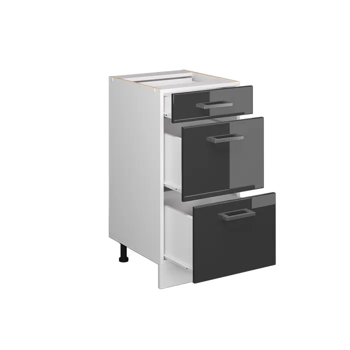 Vicco Meuble bas universel Blanc Haute brillance 40cm avec tiroirs, sans PT
