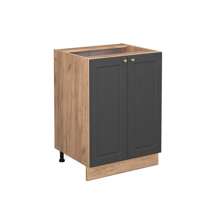 Vicco Meuble bas de cuisine Anthracite-or 60cm sans PT