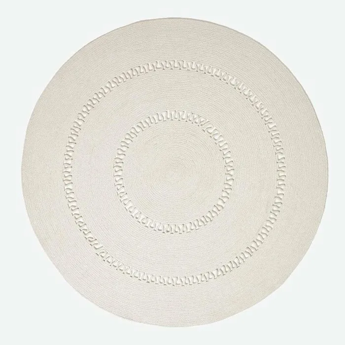 Tapis Rond Tissé À Plat En Coton Ajouré Beige 150cm - Homescapes