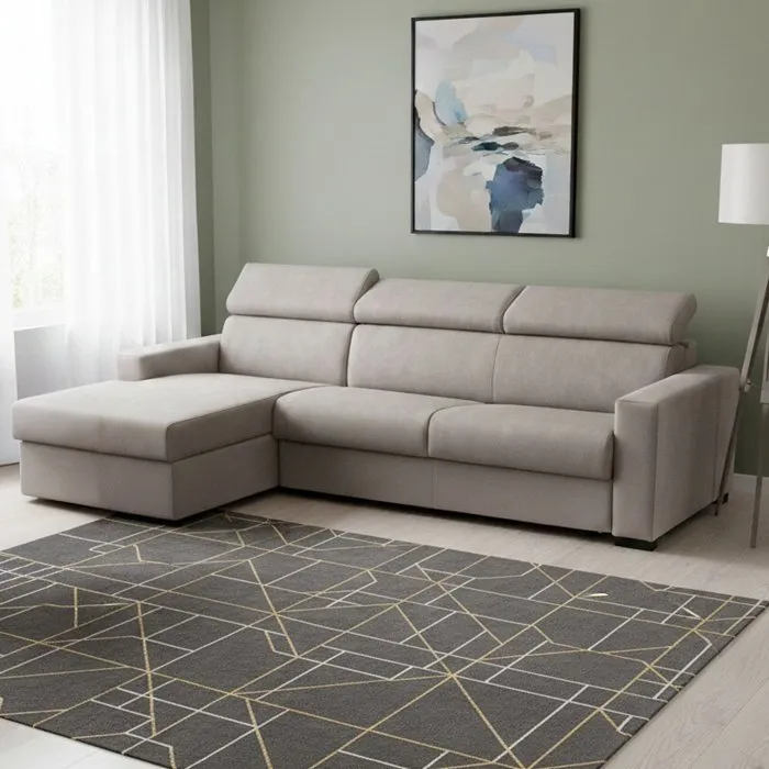 Canapé Lit,en Tissu,gris Tourterelle,260x95h85 Cm