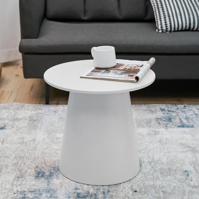Table basse Nyd ronde 40 x 44 cm blanc en.casa