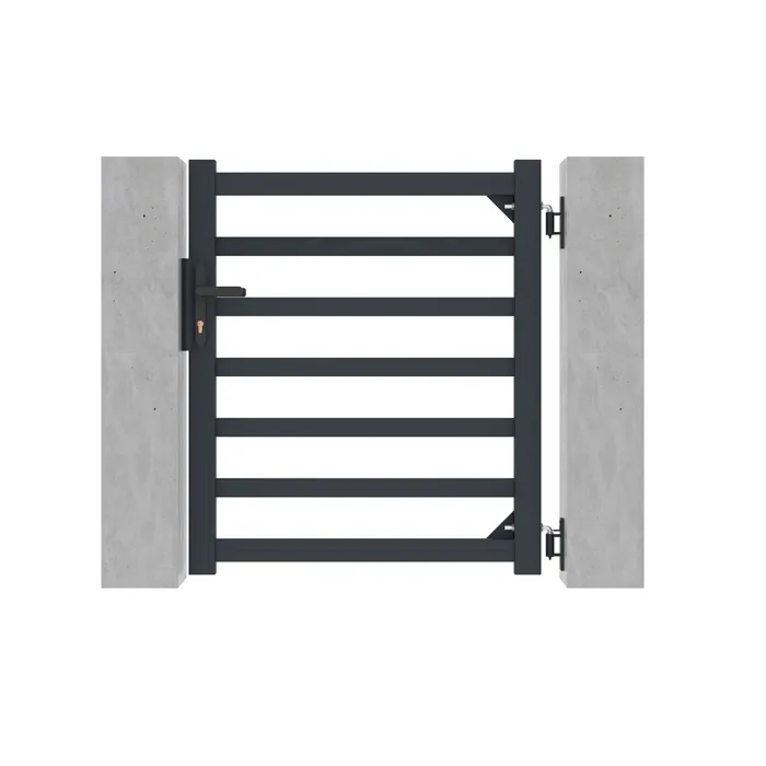 Portillon 1m ANTELAO H.110cm + 2 Poteaux H.166cm aluminium gris