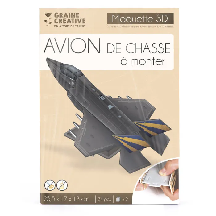 Maquette Puzzle Graine_creative Avion F35 Multicolor Autres