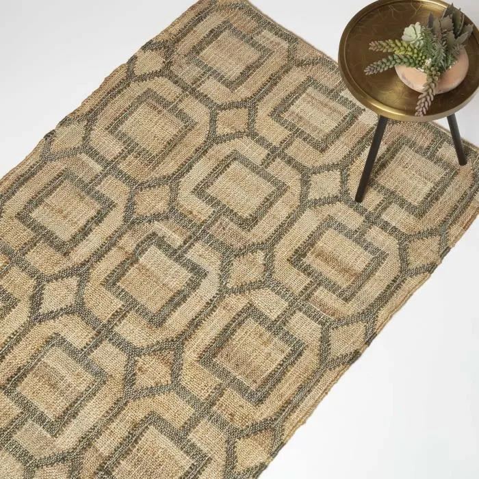 Tapis Naturel En Jute Et Coton Tiran 90x150cm - Homescapes