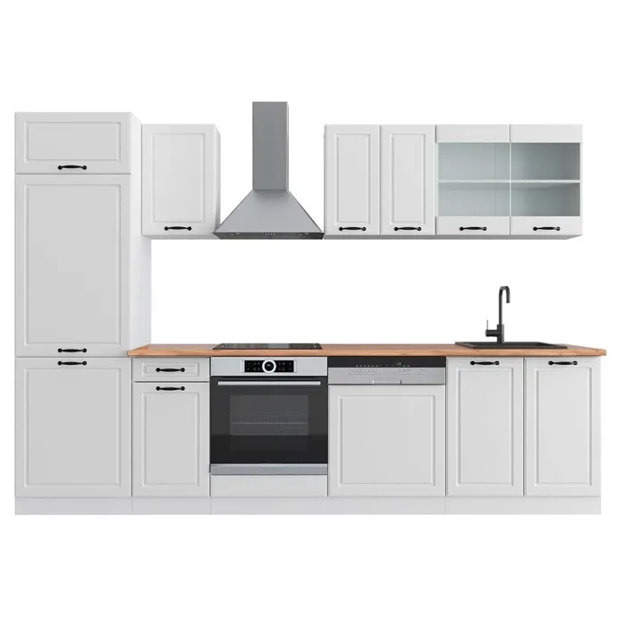 Vicco Cuisine Blanc campagne/blanc 300cm, PT Chêne