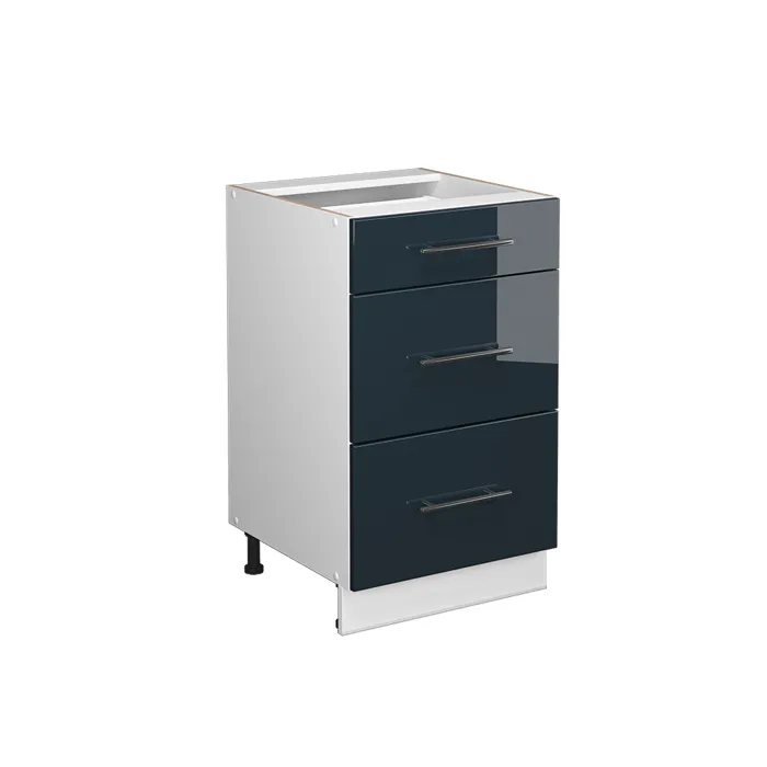 Vicco Meuble cuisine Bleu foncé brillant 50cm sans PT