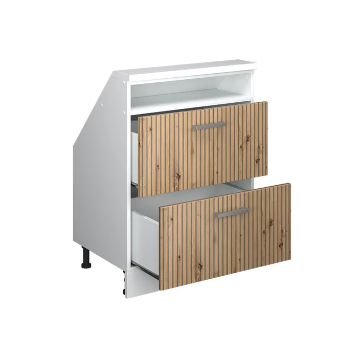 Vicco Meuble de rangement sous pente Artisan chêne/blanc avec 2 tiroirs