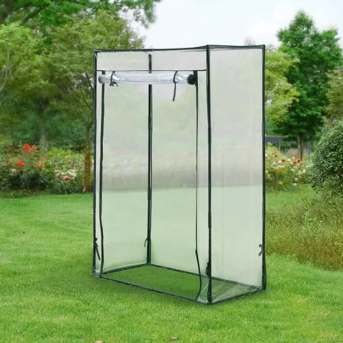 Serre De Tomates Terzigno En Acier Et Pvc À Porte Zippée 100 X 50 X 150 Cm