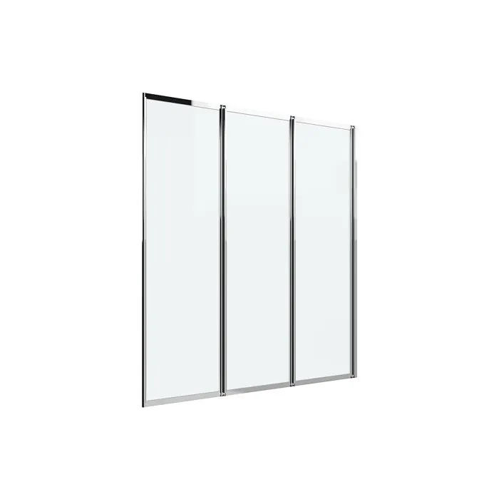 Pare baignoire pliant en métal - Coloris chrome - 120 x 140 cm - DISTRICT