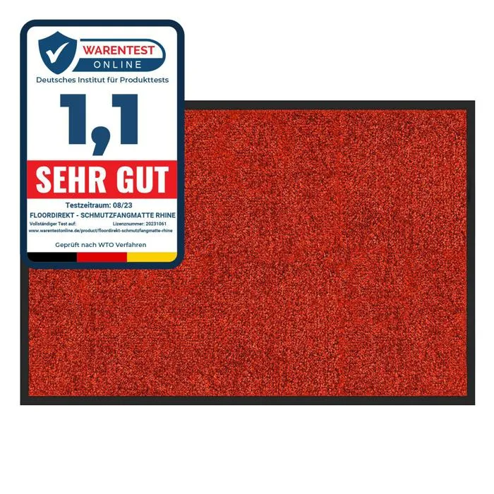 Karat - Tapis De Porte Paillasson D'Entrée Rhine Rouge 60 X 90 Cm