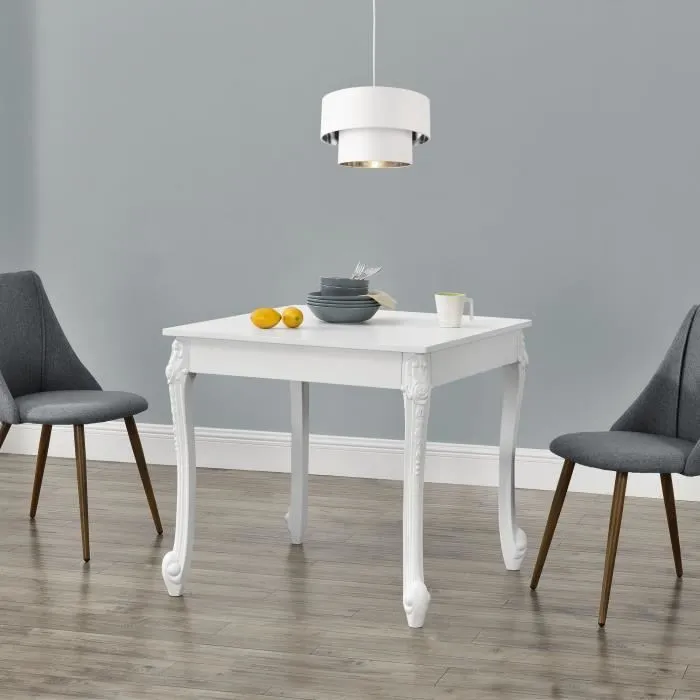 Table De Salle À Manger Lüneburg Carrée Pour 2 Personnes 80 X 80 X 76 Cm Blanc