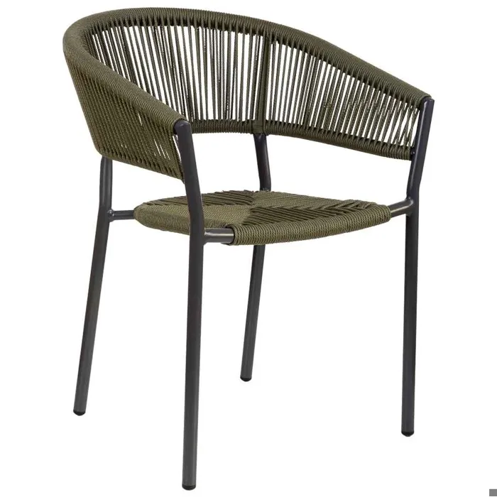 Chaise En Rotin Synthétique Vert 56x61x78