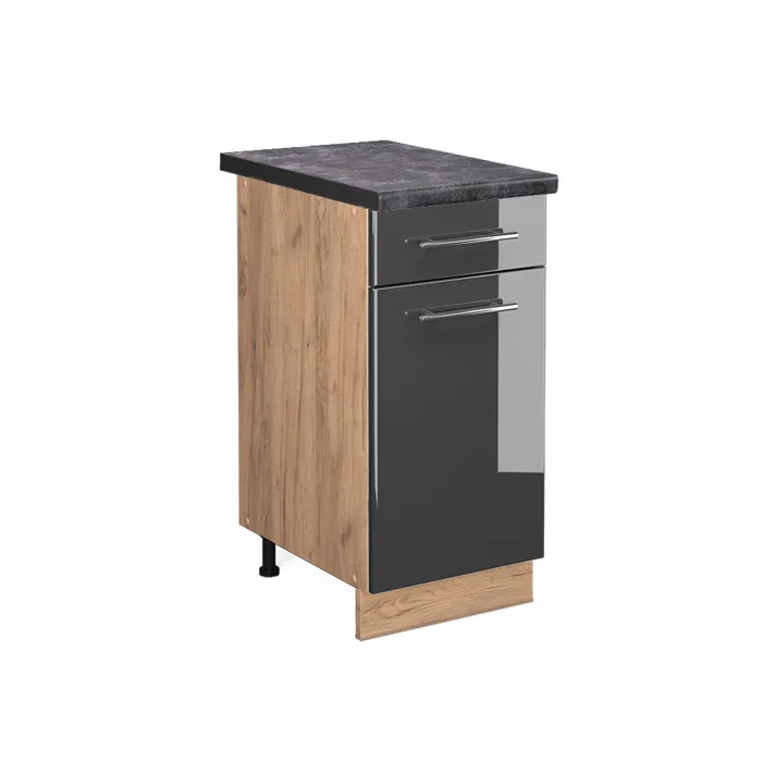 Vicco Meuble cuisine Anthracite Haute brillance 40cm, PT Anthracite