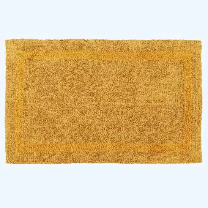 Grand Tapis De Bain En Coton 70x120cm Jaune Moutarde Homescapes