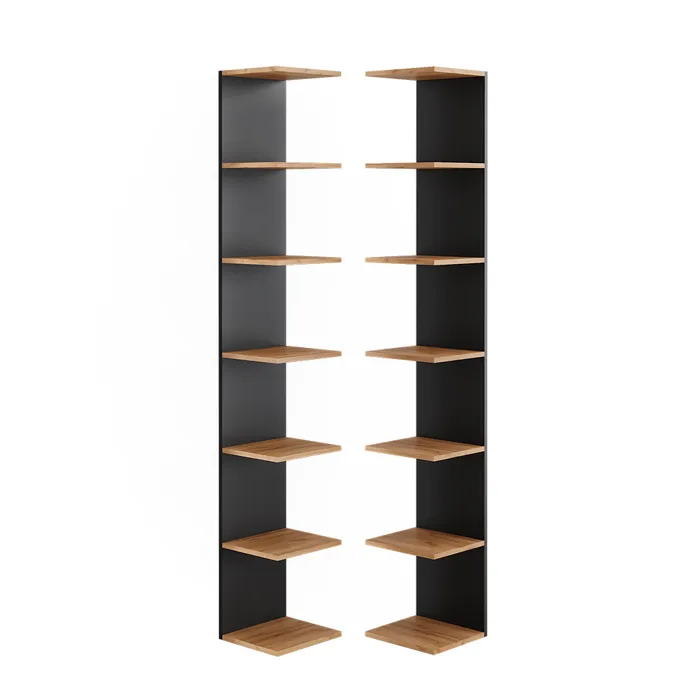 Vicco Étagère murale Anthracite 28x190cm Lot de 2