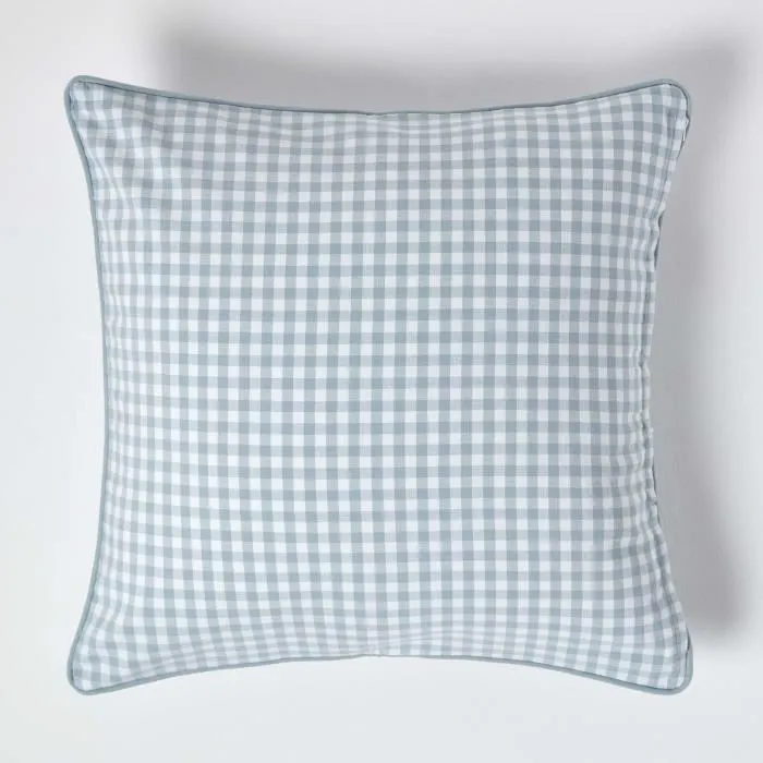 Housse De Coussin Bleu À Carreaux Vichy, 60x60cm - Homescapes