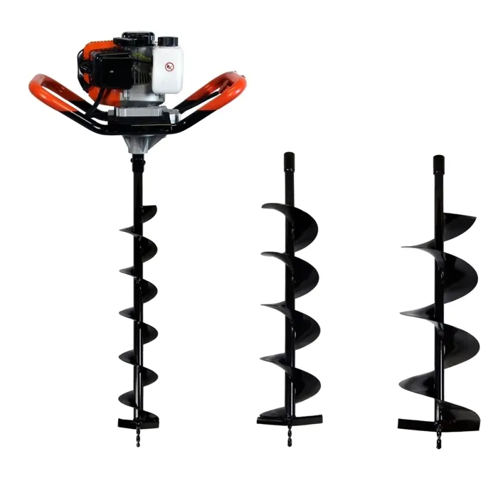 Tarière Thermique 52 Cm3, 3 Cv + Lot De 3 Mèches (100, 150 Et 200 Mm)