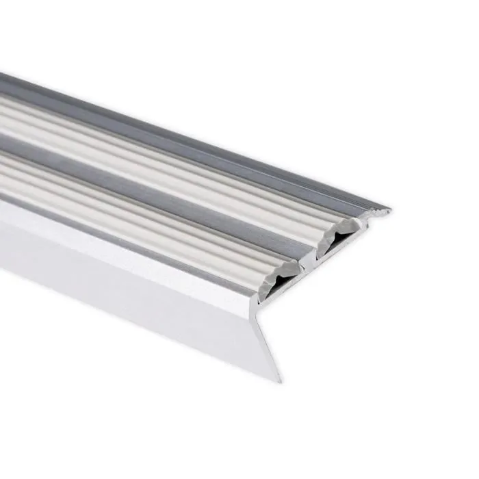 Seuil D'Escalier Avec Double Caoutchouc Power Grip Longueur: 100 Cm Autocollant Gris