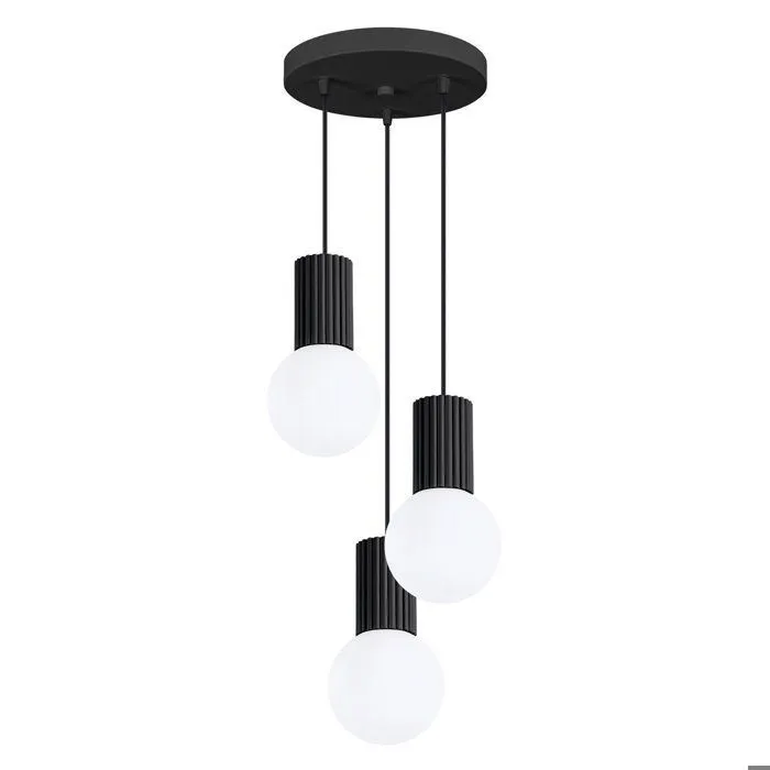 Suspension en Aluminium/verre - ORBIS 3P - Noir - IP20 - 8 - G9