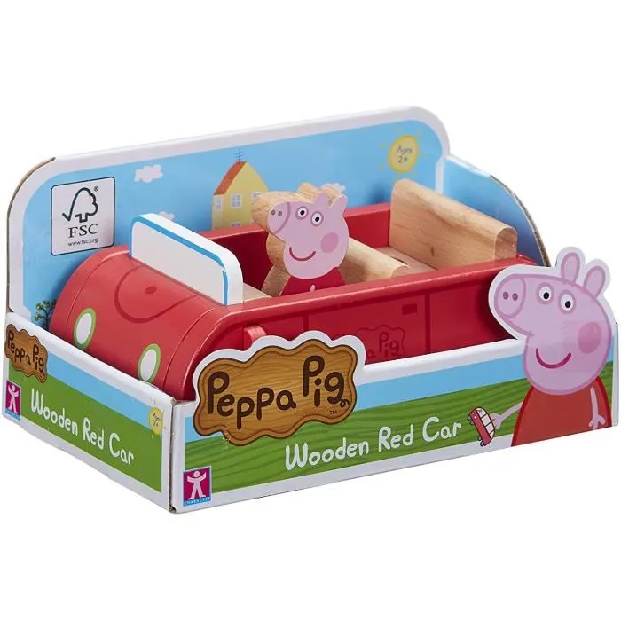 Voiture en bois Peppa Pig avec figurine