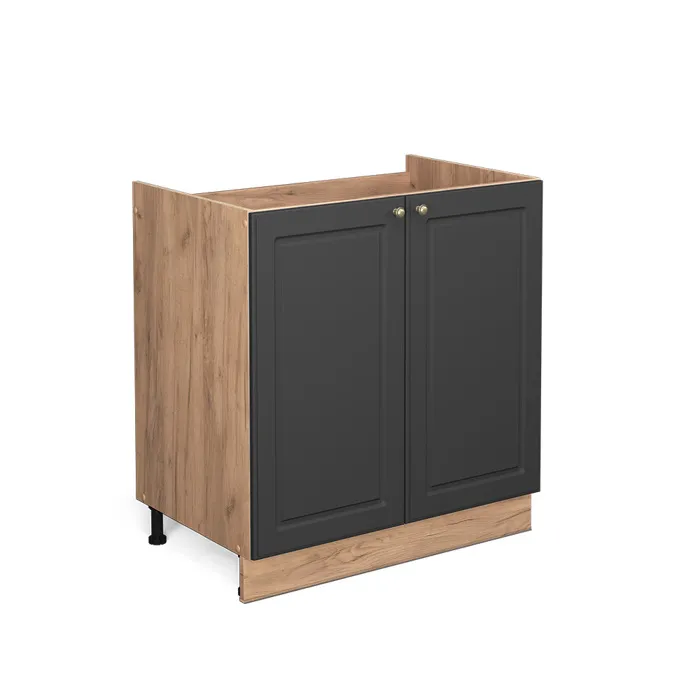 Vicco Meuble bas sous-évier Anthracite-or 80cm sans PT