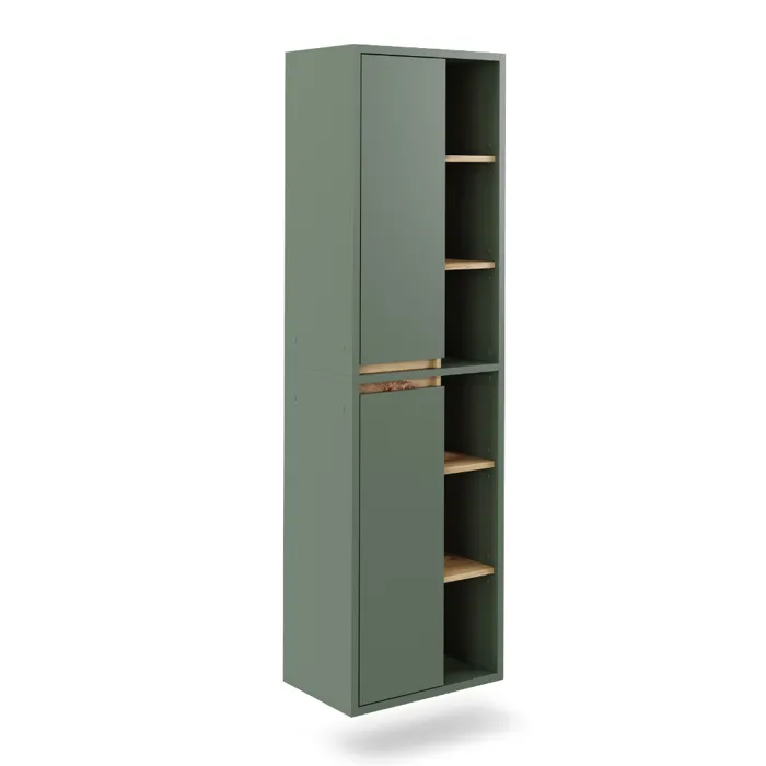 Vicco Armoire haute Vert/Chêne 50x170cm avec des étagères ouvertes