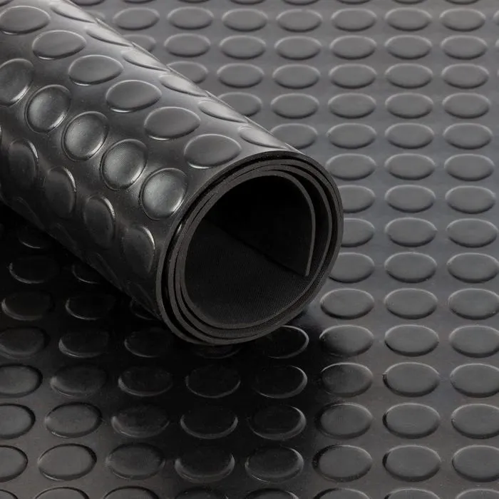Tapis en caoutchouc Bouton plat Noir 120 x 400 cm