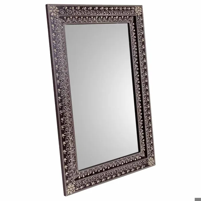 Miroir Mural Alexandra House Living Blanc Marron 1 X 62 X 42 Cm Rectangulaire