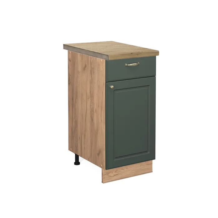 Vicco Meuble cuisine Vert Or Campagne/Chêne doré 40cm plan de travail Chêne doré