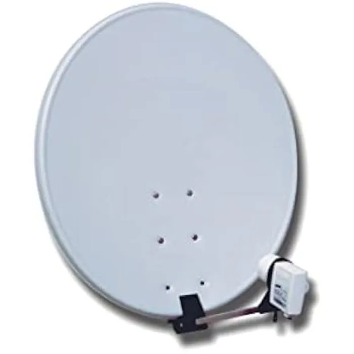 Antenne Parabole Satellite - Ø 80 Cm - En Acier - Avec Lnb Universel - Blanche