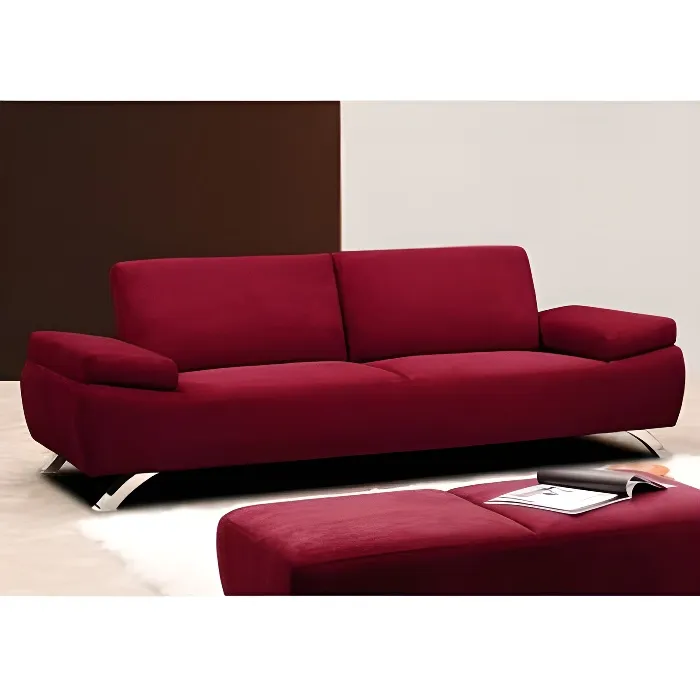 Canapé 3 places en microfibre POLKA - Rouge