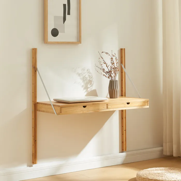 Étagère murale Tingvoll bambou 85 x 85 x 36 cm naturel en.casa