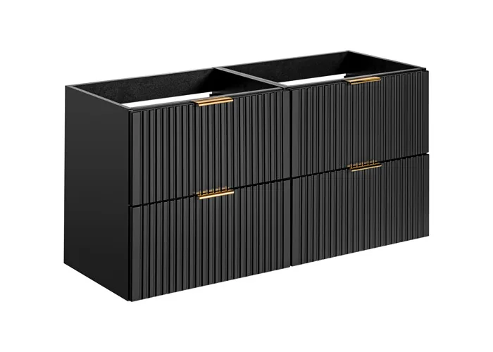 Meuble de salle de bain suspendu sous double vasque ADEL NOIR 120 cm