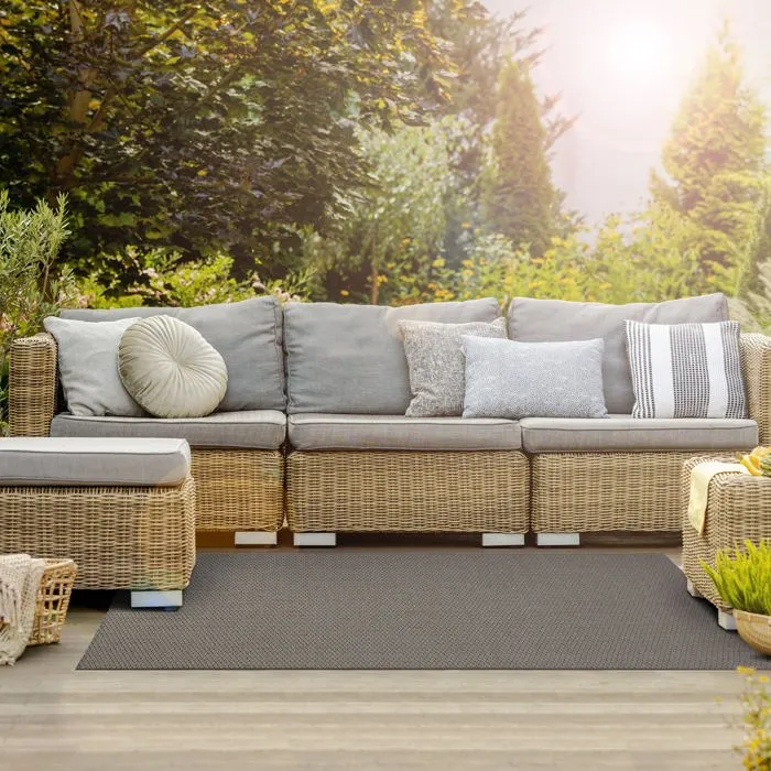 Tapis extérieur terrasse & balcon, résistant aux intempéries, antidérapant, design moderne, Monza 60 x 100 cm